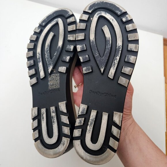 See by Chloé Robin Platform Sole Sandal Slides Sz 7.5 /38 Black Genuine Leather - Picture 7 of 9